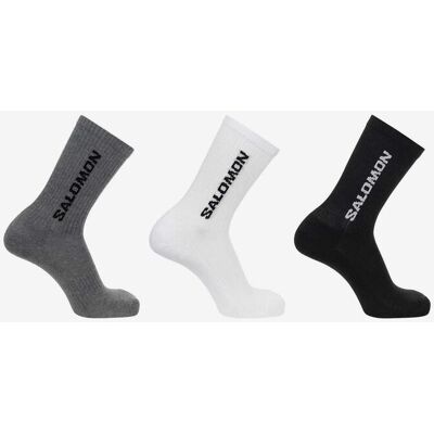 Chaussettes Salomon Everyday Crew 3-Pack gris foncé blanc noir - S - Publicité Chaussettes Salomon Everyday Crew 3-Pack gris foncé blanc noir - S - Publicité