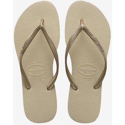 Tongs Havaianas Slim sable doré femme - 37-38 - Publicité Tongs Havaianas Slim sable doré femme - 37-38 - Publicité