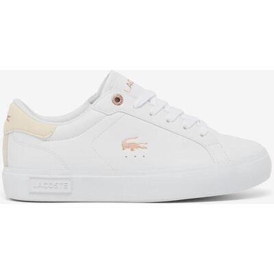 Baskets Lacoste Powercourt couleur blanc rose clair enfant - 22 - Publicité Baskets Lacoste Powercourt couleur blanc rose clair enfant - 22 - Publicité