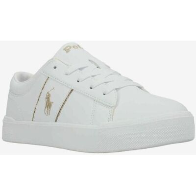 Baskets Ralph Lauren Frazier II blanc doré enfant - 35 - Publicité Baskets Ralph Lauren Frazier II blanc doré enfant - 35 - Publicité