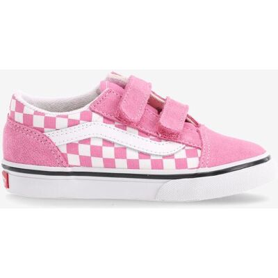 Baskets Vans Old Skool Sidestripe rose blanc bébé - 22 - Publicité Baskets Vans Old Skool Sidestripe rose blanc bébé - 22 - Publicité