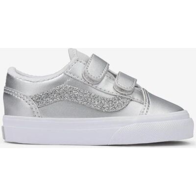 Baskets Vans Old Skool Sidestripe argent blanc bébé - 24.5 - Publicité Baskets Vans Old Skool Sidestripe argent blanc bébé - 24.5 - Publicité