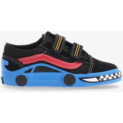 Chaussures Vans Old Skool Car noir bleu rouge enfant - 24 - Publicité Chaussures Vans Old Skool Car noir bleu rouge enfant - 24 - Publicité