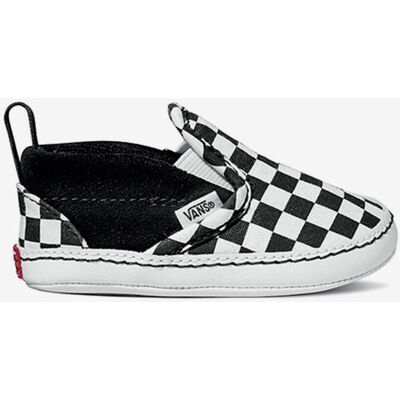 Chaussures Vans Slip-On Crib noir pur blanc bébé - 18 - Publicité Chaussures Vans Slip-On Crib noir pur blanc bébé - 18 - Publicité