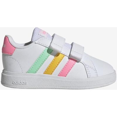 Chaussures adidas Grand Court Hook and Loop blanc pur rose orange bébé - 20 - Publicité Chaussures adidas Grand Court Hook and Loop blanc pur rose orange bébé - 20 - Publicité