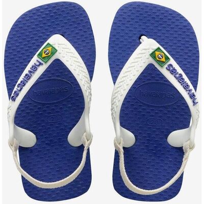 Tongs Havaianas Baby Brasil Logo bleu blanc enfant - 17-18 - Publicité Tongs Havaianas Baby Brasil Logo bleu blanc enfant - 17-18 - Publicité