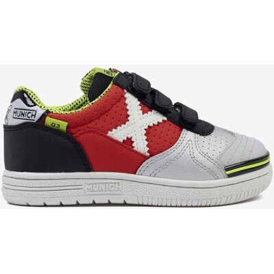 Chaussures Munich G-3 Profit velcro rouge noir jaune enfant - 28 - Publicité Chaussures Munich G-3 Profit velcro rouge noir jaune enfant - 28 - Publicité
