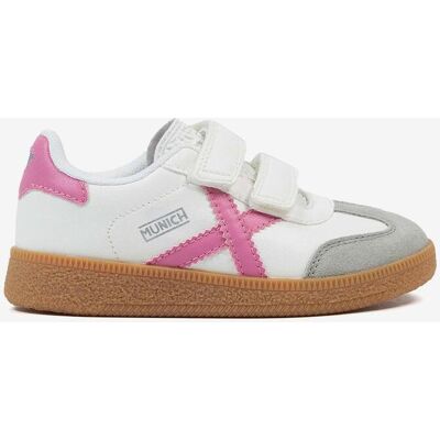 Baskets Munich Mini Barru velcro blanc rose enfant - 27 - Publicité Baskets Munich Mini Barru velcro blanc rose enfant - 27 - Publicité
