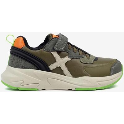 Chaussures Munich Mini Track velcro vert olive orange enfant - 33 - Publicité Chaussures Munich Mini Track velcro vert olive orange enfant - 33 - Publicité