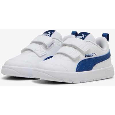 Chaussures Puma Courtflex V3 V blanc bleu enfant - 19 - Publicité Chaussures Puma Courtflex V3 V blanc bleu enfant - 19 - Publicité