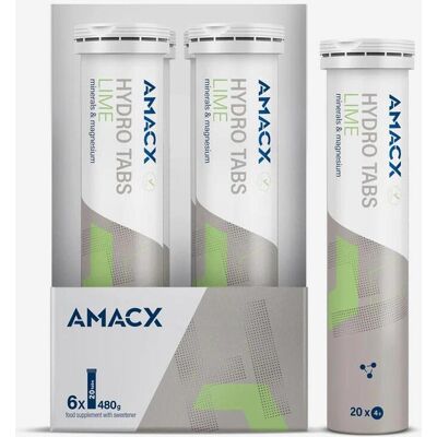 Comprimés Amacx Hydro Tabs saveur citron vert (6 unités) - Publicité Comprimés Amacx Hydro Tabs saveur citron vert (6 unités) - Publicité