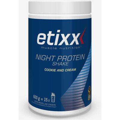 Etixx Night Protein Shake Cookie and Cream Poudre 600 g - Publicité Etixx Night Protein Shake Cookie and Cream Poudre 600 g - Publicité