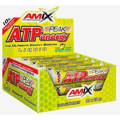 Ampoules Amix ATP Energy Liquid goût orange (10 unités) - Publicité Ampoules Amix ATP Energy Liquid goût orange (10 unités) - Publicité
