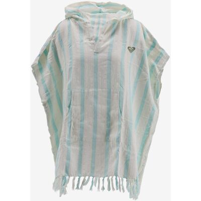 Poncho Roxy Bird Of Fever bleu clair blanc femme - Publicité Poncho Roxy Bird Of Fever bleu clair blanc femme - Publicité