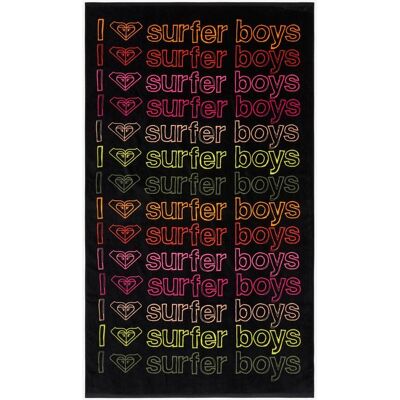 Serviette Roxy Cold Water Message noir jaune rouge femme - Publicité Serviette Roxy Cold Water Message noir jaune rouge femme - Publicité