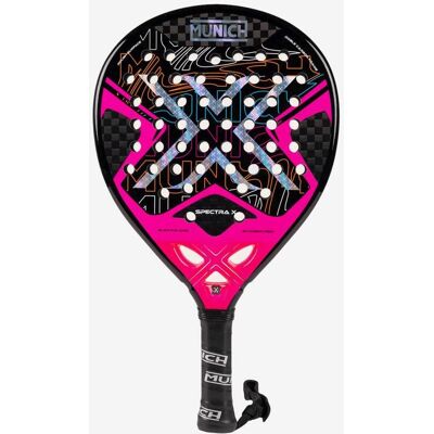 Raquette de padel Munich Spectra X rose noir - Publicité Raquette de padel Munich Spectra X rose noir - Publicité