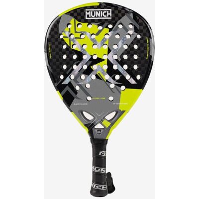 Raquette de padel Munich Hyper Vibe gris jaune noir - Publicité Raquette de padel Munich Hyper Vibe gris jaune noir - Publicité