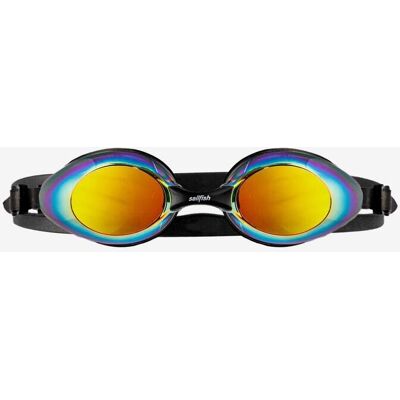 Lunettes de natation Sailfish Flow noires avec verres miroir jaunes - Publicité Lunettes de natation Sailfish Flow noires avec verres miroir jaunes - Publicité