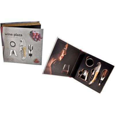 Coffret cadeau sommelier legnoart wine plaza 4 accessoires - Publicité Coffret cadeau sommelier legnoart wine plaza 4 accessoires - Publicité