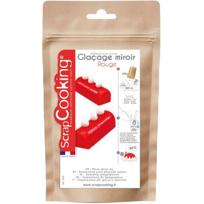 Glaçage miroir scrapcooking mix 220g Rouge - Publicité Glaçage miroir scrapcooking mix 220g Rouge - Publicité