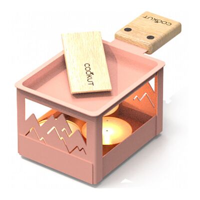 Service raclette à la bougie cookut yeti pliable avec poêlon et spatule Rose - Publicité Service raclette à la bougie cookut yeti pliable avec poêlon et spatule Rose - Publicité