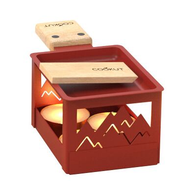 Service raclette à la bougie cookut yeti pliable avec poêlon et spatule Rouge - Publicité Service raclette à la bougie cookut yeti pliable avec poêlon et spatule Rouge - Publicité