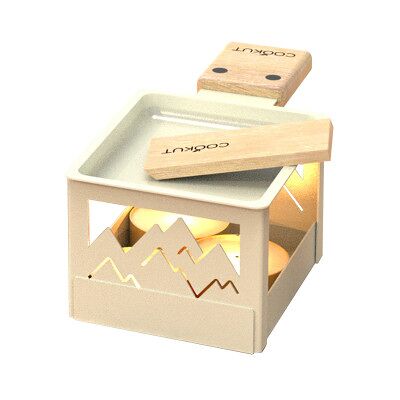 Service raclette à la bougie cookut yeti pliable avec poêlon et spatule Blanc - Publicité Service raclette à la bougie cookut yeti pliable avec poêlon et spatule Blanc - Publicité