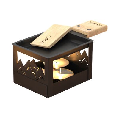 Service raclette à la bougie cookut yeti pliable avec poêlon et spatule Noir - Publicité Service raclette à la bougie cookut yeti pliable avec poêlon et spatule Noir - Publicité