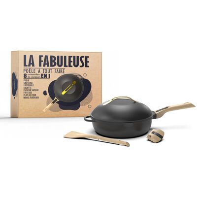 Poêle antiadhérente cookut la fabuleuse 8-en-1 météore 24cm - Publicité Poêle antiadhérente cookut la fabuleuse 8-en-1 météore 24cm - Publicité