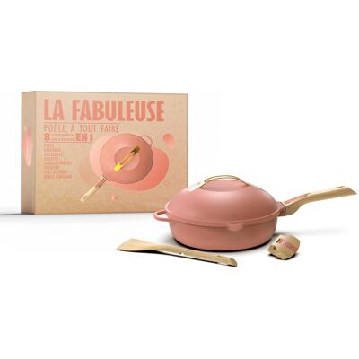 Poêle antiadhérente cookut la fabuleuse 8-en-1 pivoine 24cm - Publicité Poêle antiadhérente cookut la fabuleuse 8-en-1 pivoine 24cm - Publicité