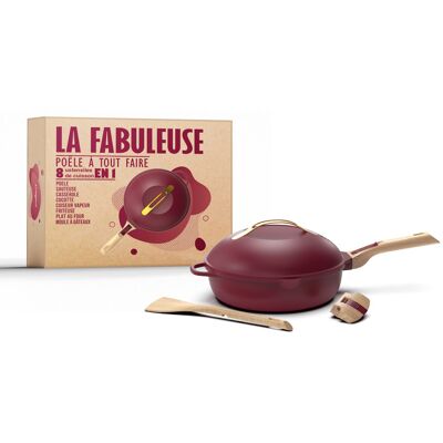 Poêle antiadhérente cookut la fabuleuse 8-en-1 rubis 24cm - Publicité Poêle antiadhérente cookut la fabuleuse 8-en-1 rubis 24cm - Publicité