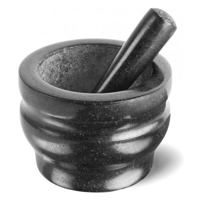 Mortier et pilon cole & mason en granit noir élégant - diamètre 14cm - Publicité Mortier et pilon cole & mason en granit noir élégant - diamètre 14cm - Publicité