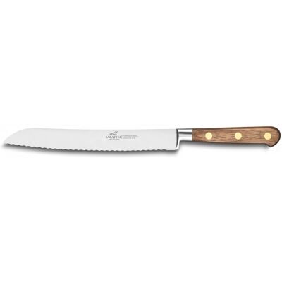 Couteau à pain forgé sabatier perigord lame dentelée 20cm manche en noyer - Publicité Couteau à pain forgé sabatier perigord lame dentelée 20cm manche en noyer - Publicité