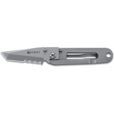 Couteau pliant crkt kiss 5510 dentelé manche inox porte-billets 8,9cm - Publicité Couteau pliant crkt kiss 5510 dentelé manche inox porte-billets 8,9cm - Publicité