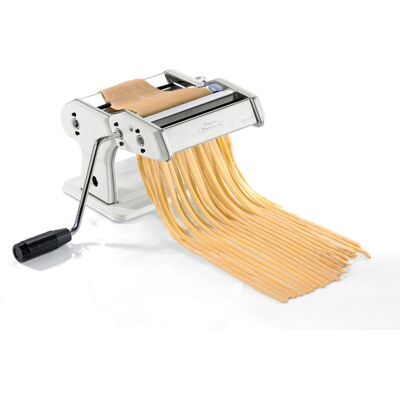 Machine à pâte gefu perfetta acier chromé avec tambours antiadhésifs Blanc - Publicité Machine à pâte gefu perfetta acier chromé avec tambours antiadhésifs Blanc - Publicité