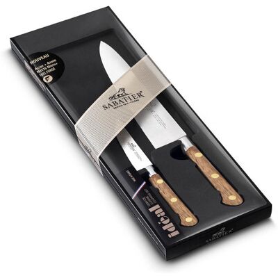 Coffret 2 couteaux sabatier perigord 100% forgés office + chef - Publicité Coffret 2 couteaux sabatier perigord 100% forgés office + chef - Publicité