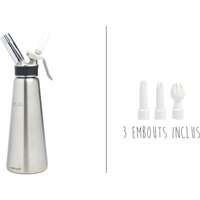 Siphon à chantilly mastrad pro en inox 1 L - Publicité Siphon à chantilly mastrad pro en inox 1 L - Publicité