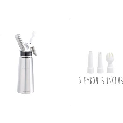 Siphon à chantilly mastrad pro en inox 0,5 l - Publicité Siphon à chantilly mastrad pro en inox 0,5 l - Publicité