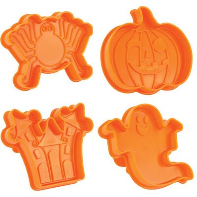 Kit de 4 découpoirs éjecteurs scrapcooking halloween - Publicité Kit de 4 découpoirs éjecteurs scrapcooking halloween - Publicité