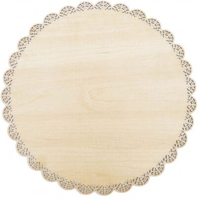 Plat à gâteau rond bord dentelle scrapcooking en bois 29cm - Publicité Plat à gâteau rond bord dentelle scrapcooking en bois 29cm - Publicité
