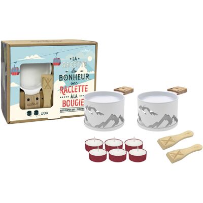 Service à raclette à la bougie cookut lumi édition limitée services poêlons et spatules pour 2 Montagne - Blanche - Publicité Service à raclette à la bougie cookut lumi édition limitée services poêlons et spatules pour 2 Montagne - Blanche - Publicité