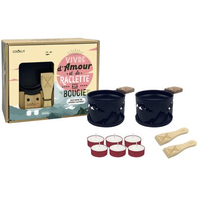 Service à raclette à la bougie cookut lumi édition limitée services poêlons et spatules pour 2 Montagne - Noire - Publicité Service à raclette à la bougie cookut lumi édition limitée services poêlons et spatules pour 2 Montagne - Noire - Publicité