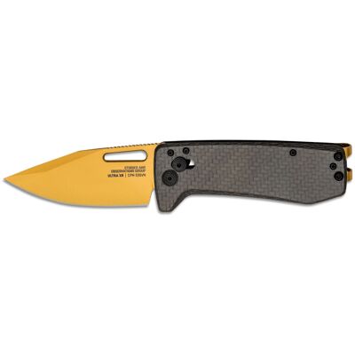 SOG Ultra XR Couteau de Poche - Or et Fibre de Carbone - Publicité SOG Ultra XR Couteau de Poche - Or et Fibre de Carbone - Publicité
