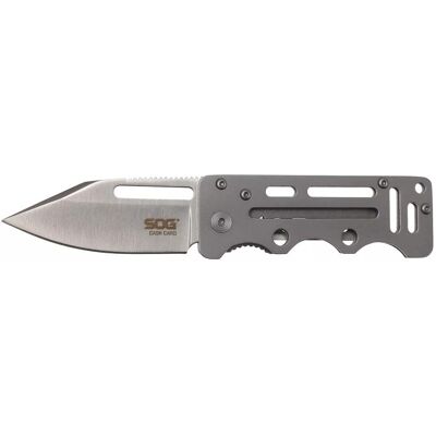 Couteau pliant sog cash card knive sgez_1 manche ajouré en acier 12cm - Publicité Couteau pliant sog cash card knive sgez_1 manche ajouré en acier 12cm - Publicité