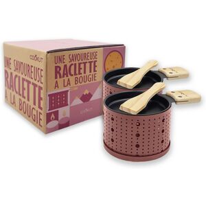 Service à raclette à la bougie cookut lumi services poelons et spatules pour 2 personnes Rose