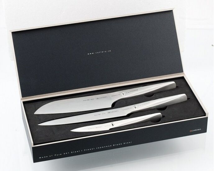 CHROMA Coffret 3 couteaux type 301 design by f.a. porsche - p529