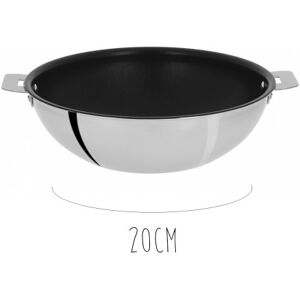 Wok antiadhérent cristel casteline amovible exceliss en inox 20cm - Publicité Wok antiadhérent cristel casteline amovible exceliss en inox 20cm - Publicité