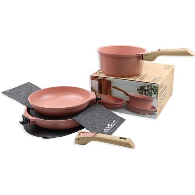 L'incroyable kit cookut 2 poêles et 1 casserole à poignée amovible - guimauve - Publicité L'incroyable kit cookut 2 poêles et 1 casserole à poignée amovible - guimauve - Publicité