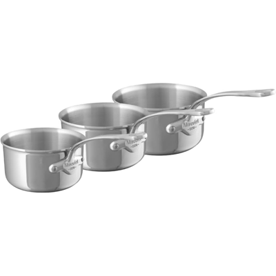 Set de 3 casseroles mauviel m'cook tout inox avec poignée fixe compatible induction - Publicité Set de 3 casseroles mauviel m'cook tout inox avec poignée fixe compatible induction - Publicité
