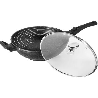 Wok en fonte pradel excellence premium 32cm façon pierre tous feux/ induction - Publicité Wok en fonte pradel excellence premium 32cm façon pierre tous feux/ induction - Publicité